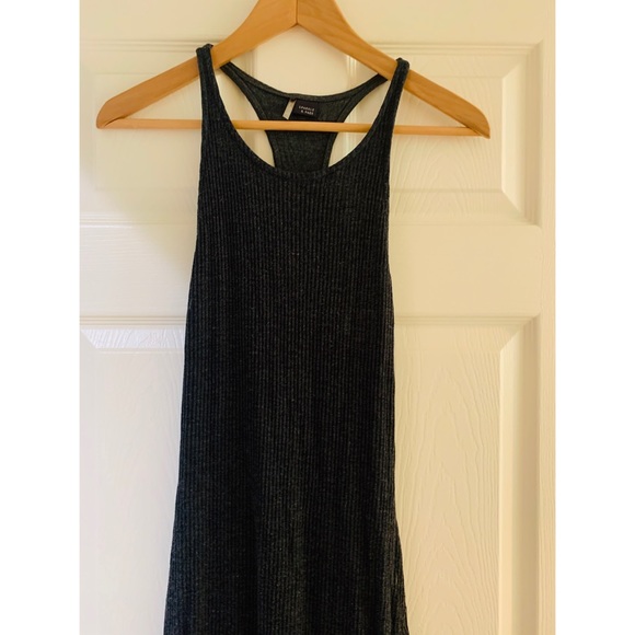 Sparkle & Fade- Gray Ribbed Racerback Tank Dress - Picture 3 of 6